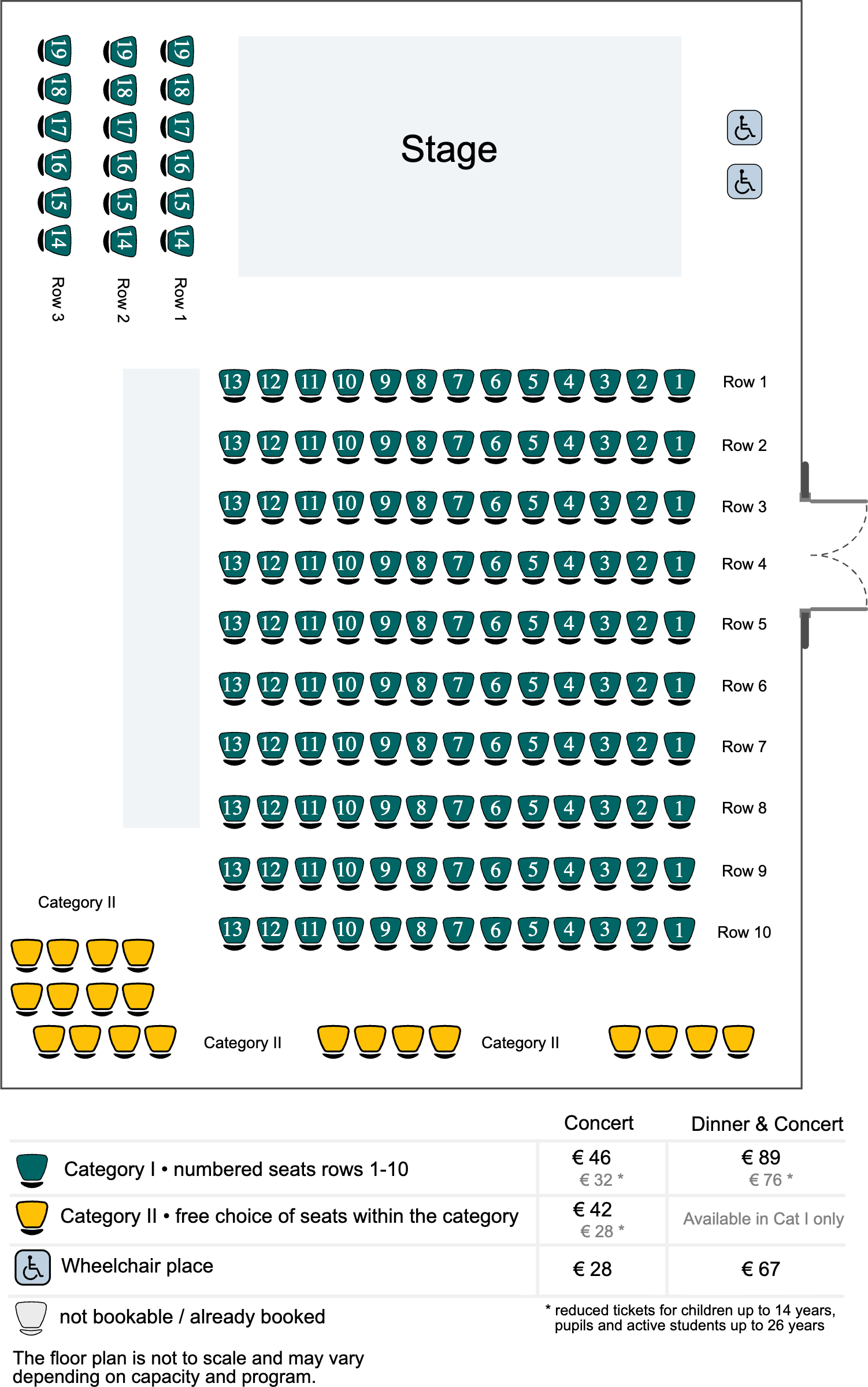 Sitzplan Marmorsaal Schloss Mirabell