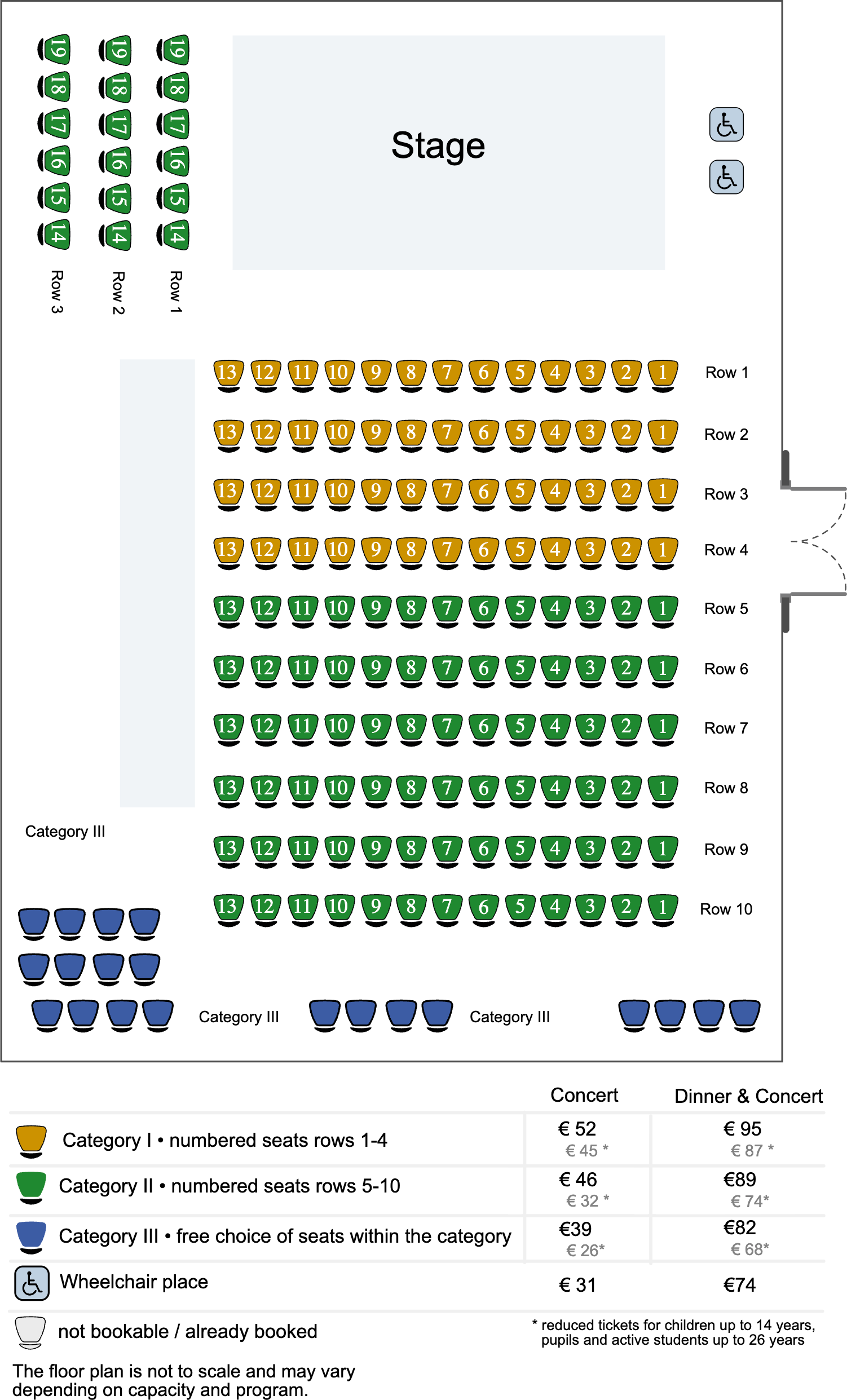 Sitzplan Marmorsaal Schloss Mirabell